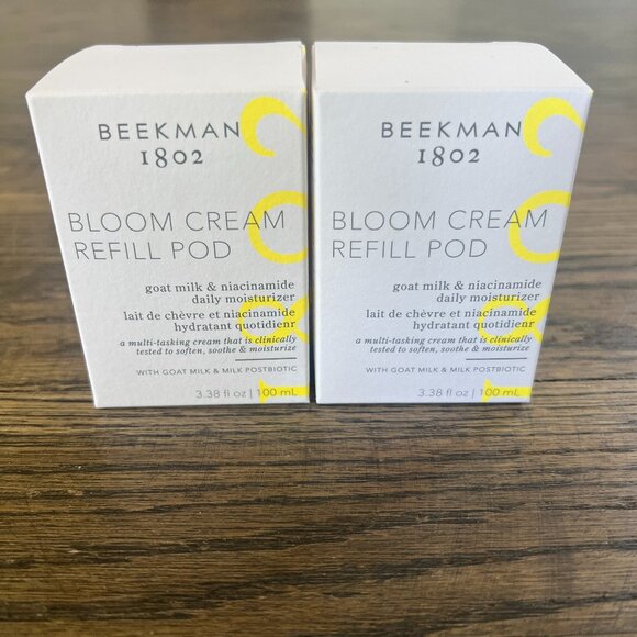 BEEKMAN 1802 2pk Bloom Cream REFILL Pods Goat Milk & niacinamide 3.38 oz… - Picture 1 of 5